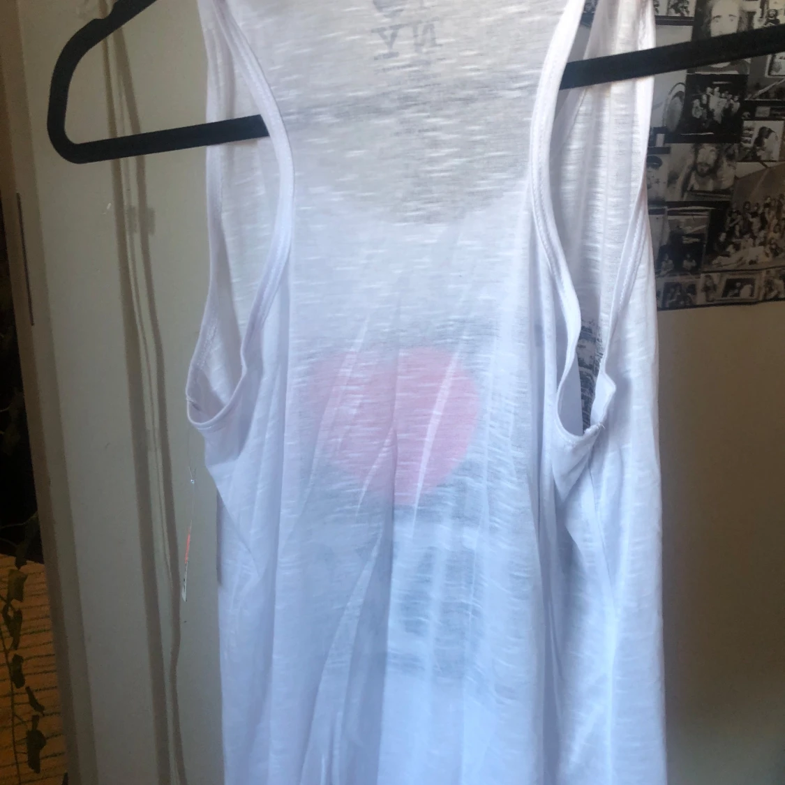 Vit linne med I Love NY-tryck - 90