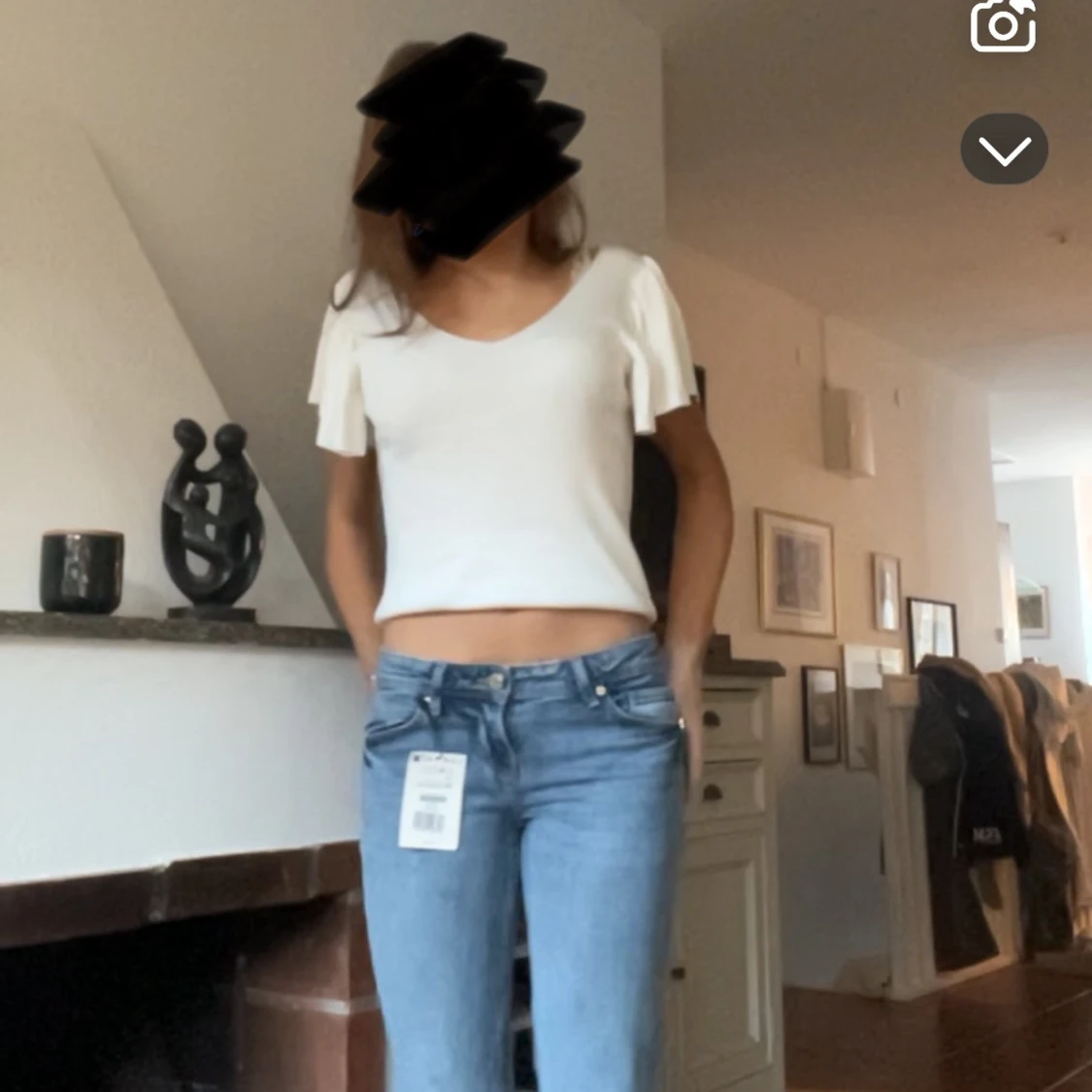 Vit topp med puffärmar - 2