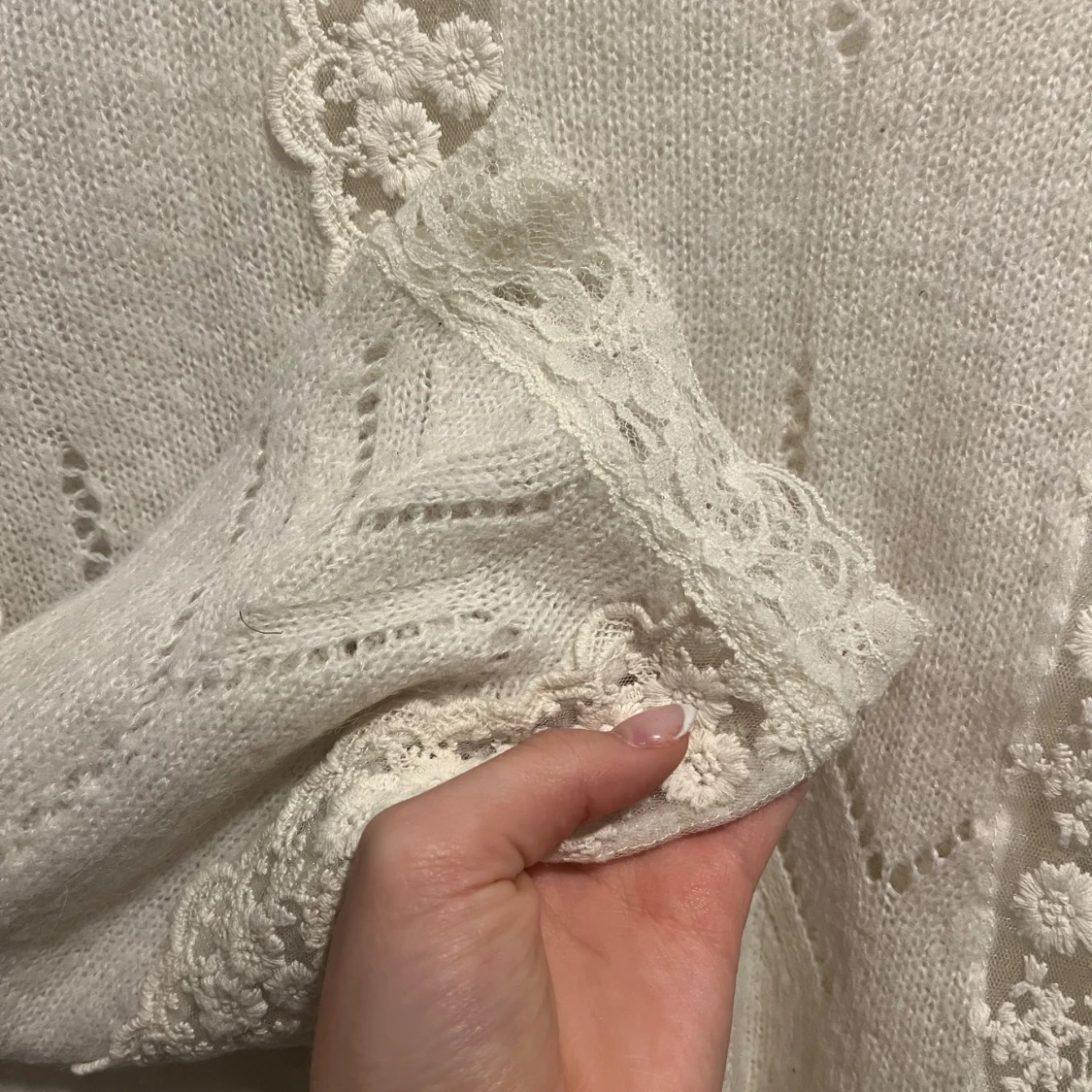 Vit stickad tröja från Zara - 4