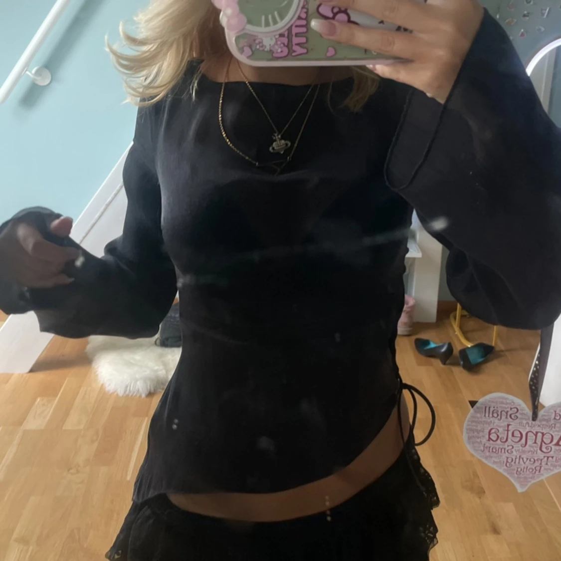 Svart långärmad topp - 1