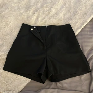 Svarta shorts med dragkedja - Snygga svarta shorts med dragkedja och knapp framtill. De har en stilren design och är perfekta för en chic look. Passar bra till både vardag och mer uppklädda tillfällen.