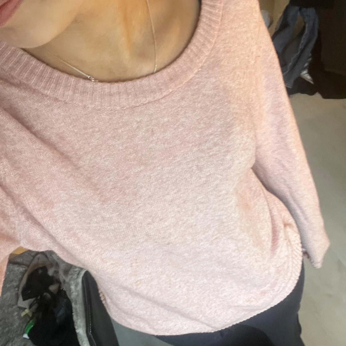 Rosa stickad tröja - 1