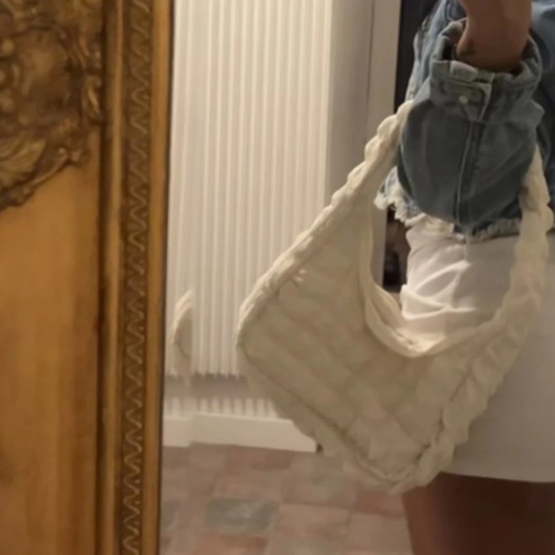 Tyg väska i vit - 90