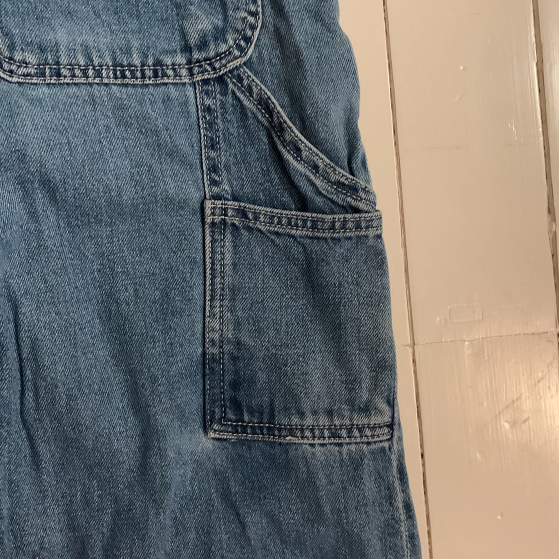 Blå cargopants i jeansmaterial - 92