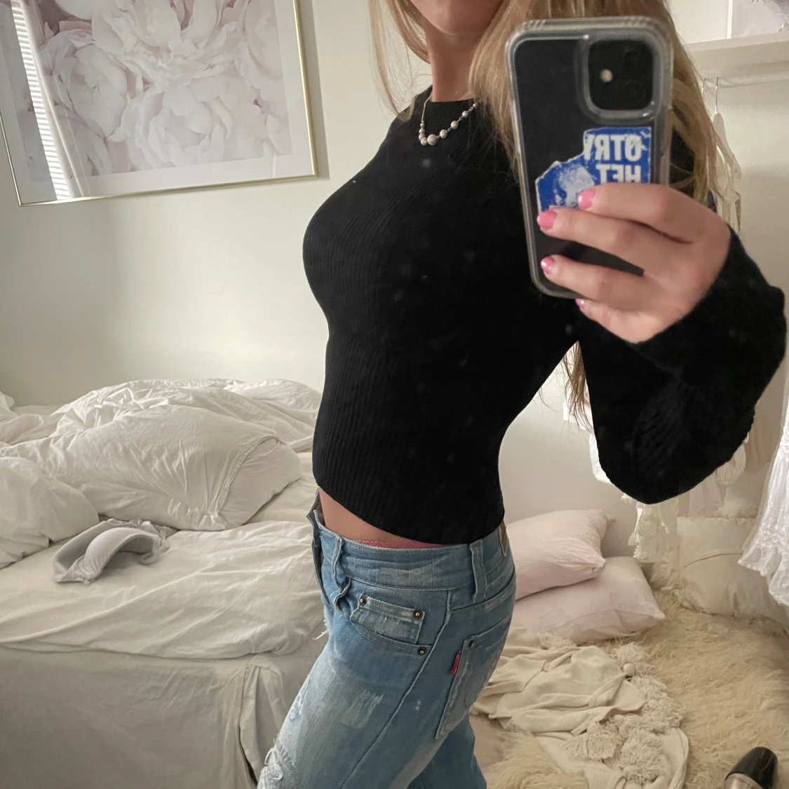 Svart tajt tröja - 90