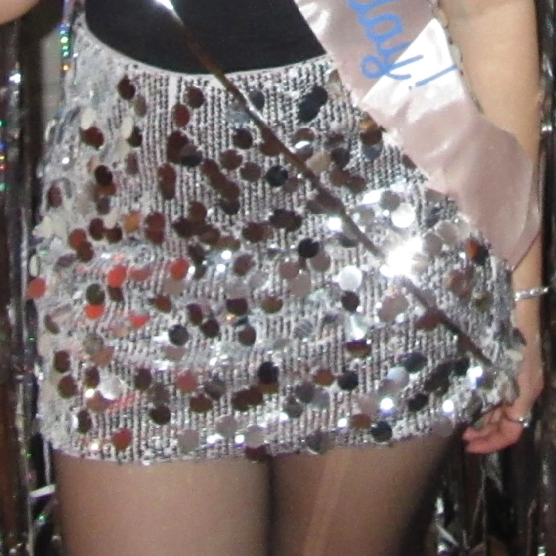 Silver sequin mini skirt   - 91