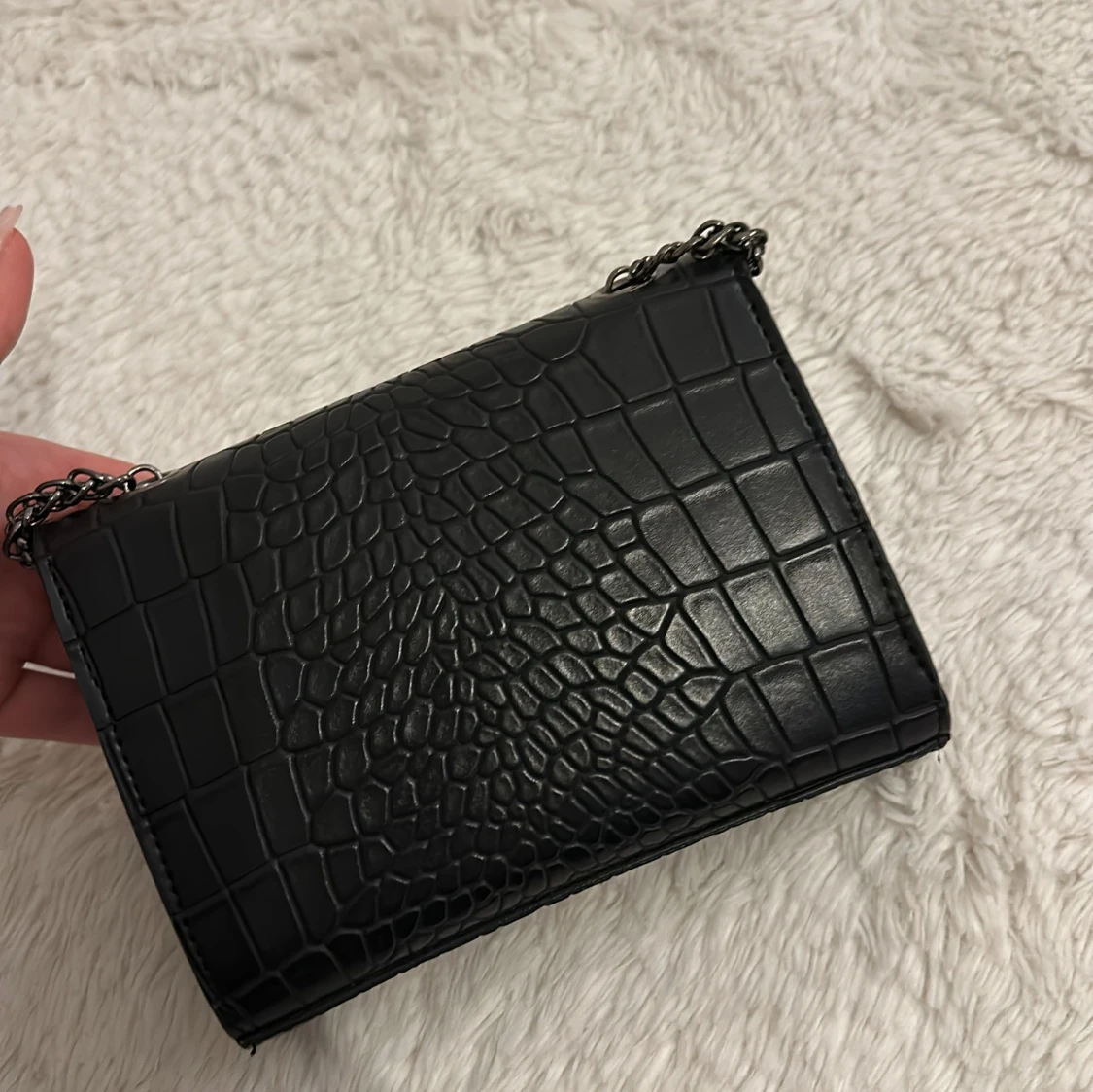 Fin svart läder väska  - 91