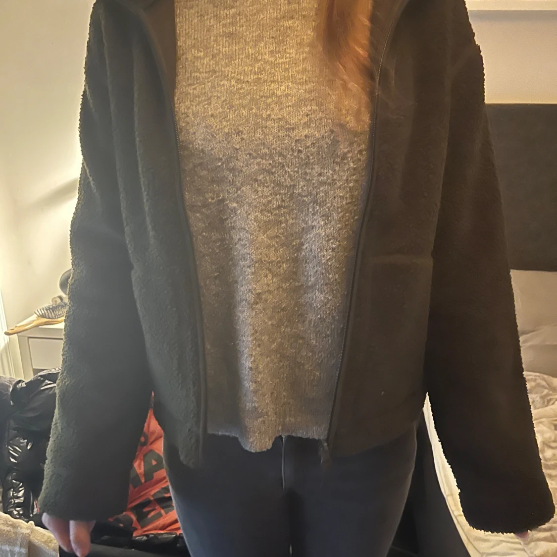 Grön teddyjacka  - 90