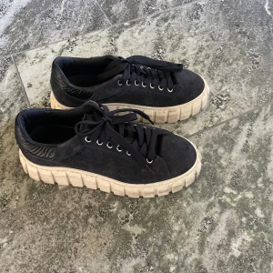 Garment project sneakers - Supersnygga sneakers i marinblå färg. Sparsamt använda pga för liten storlek. Storlek 37.