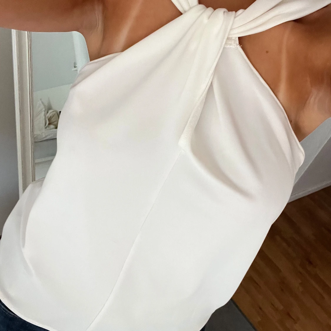 Vit axelbandslös topp - 93