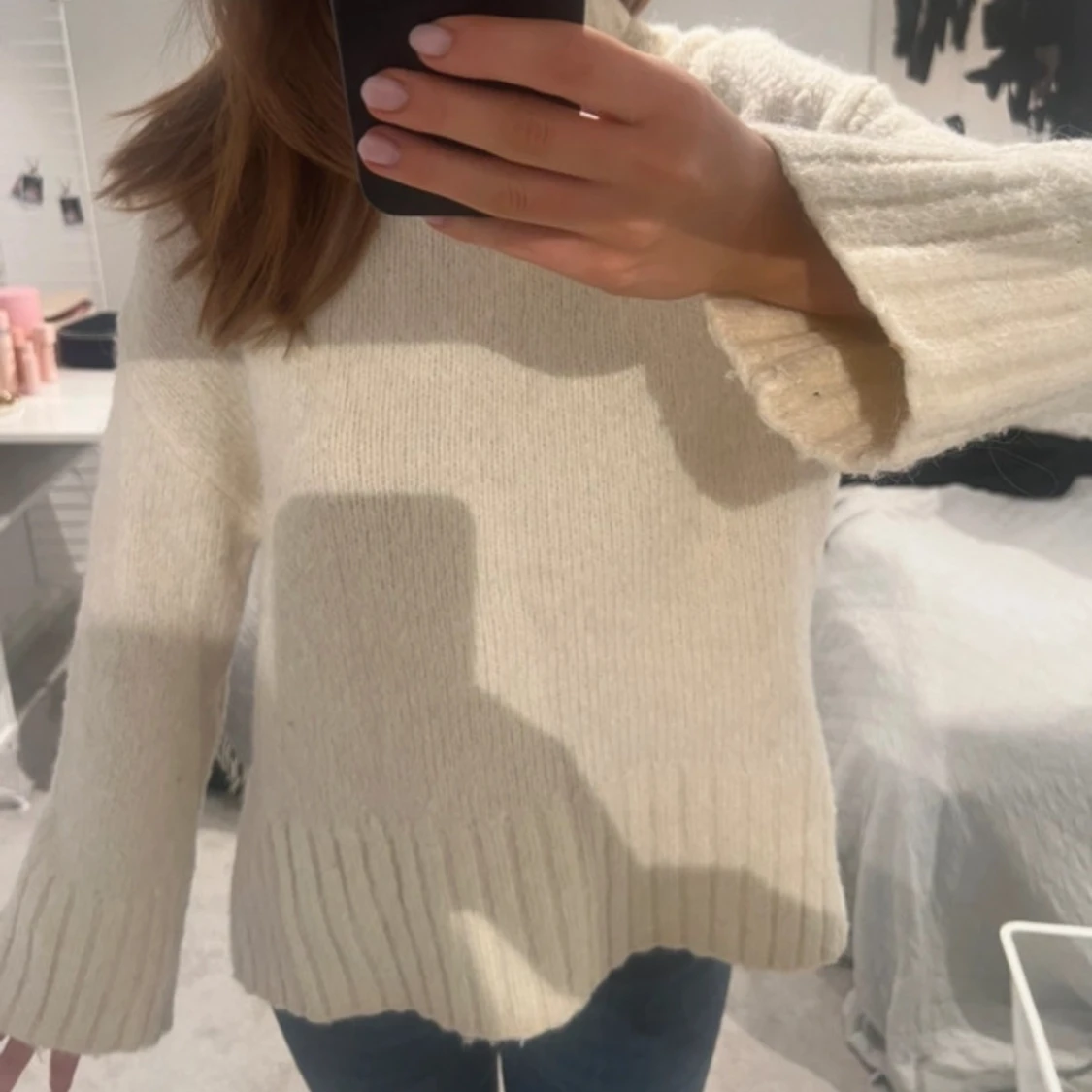 Vit stickad polo - 91