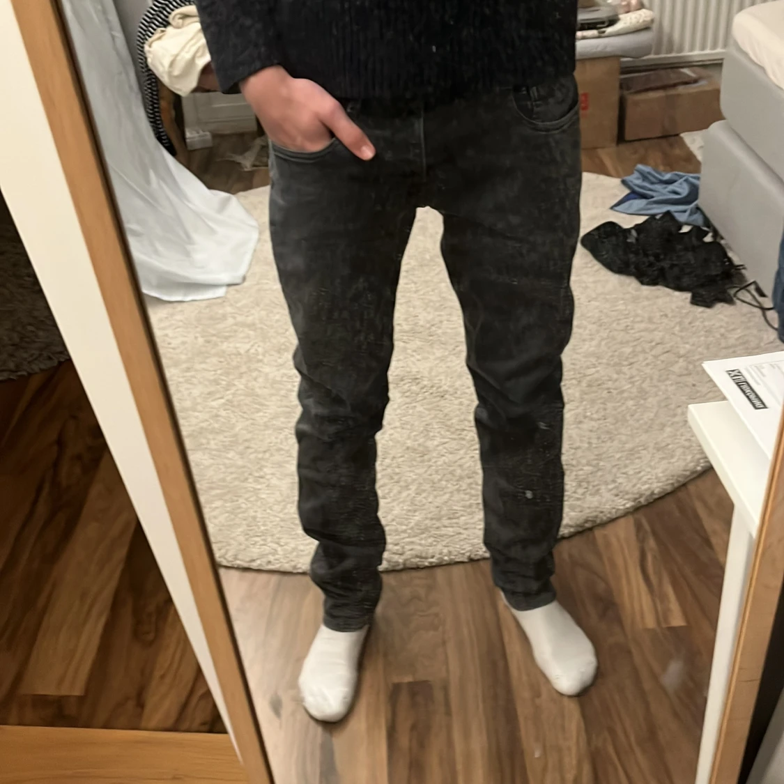 Svarta Replay jeans model anbass - 90