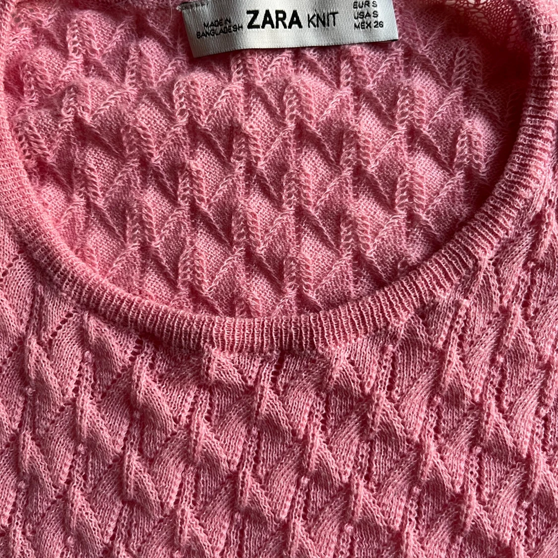 Rosa stickad topp  - 1