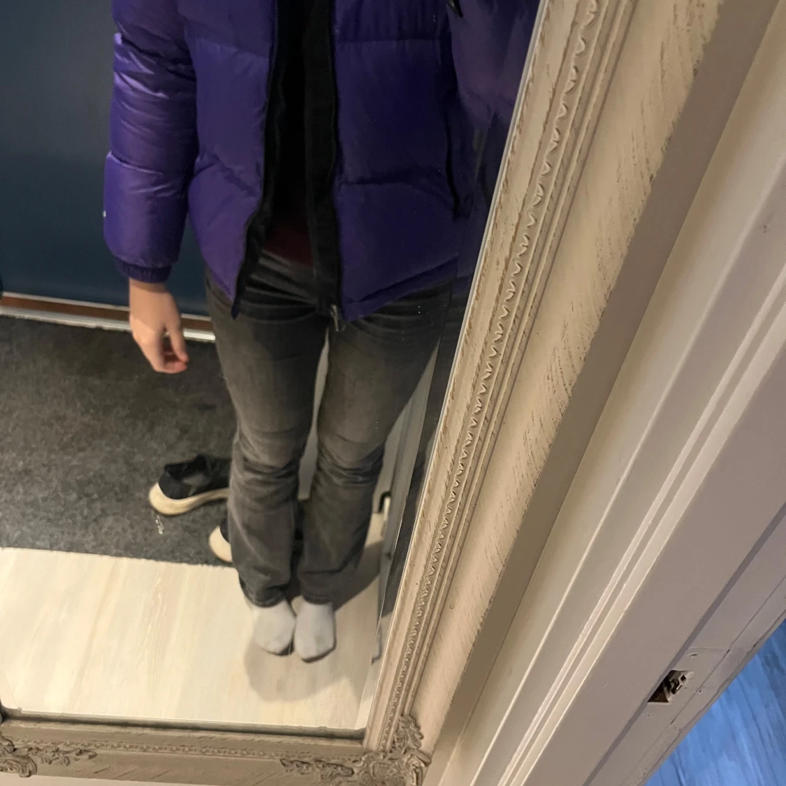 Lila pufferjacka från The North Face