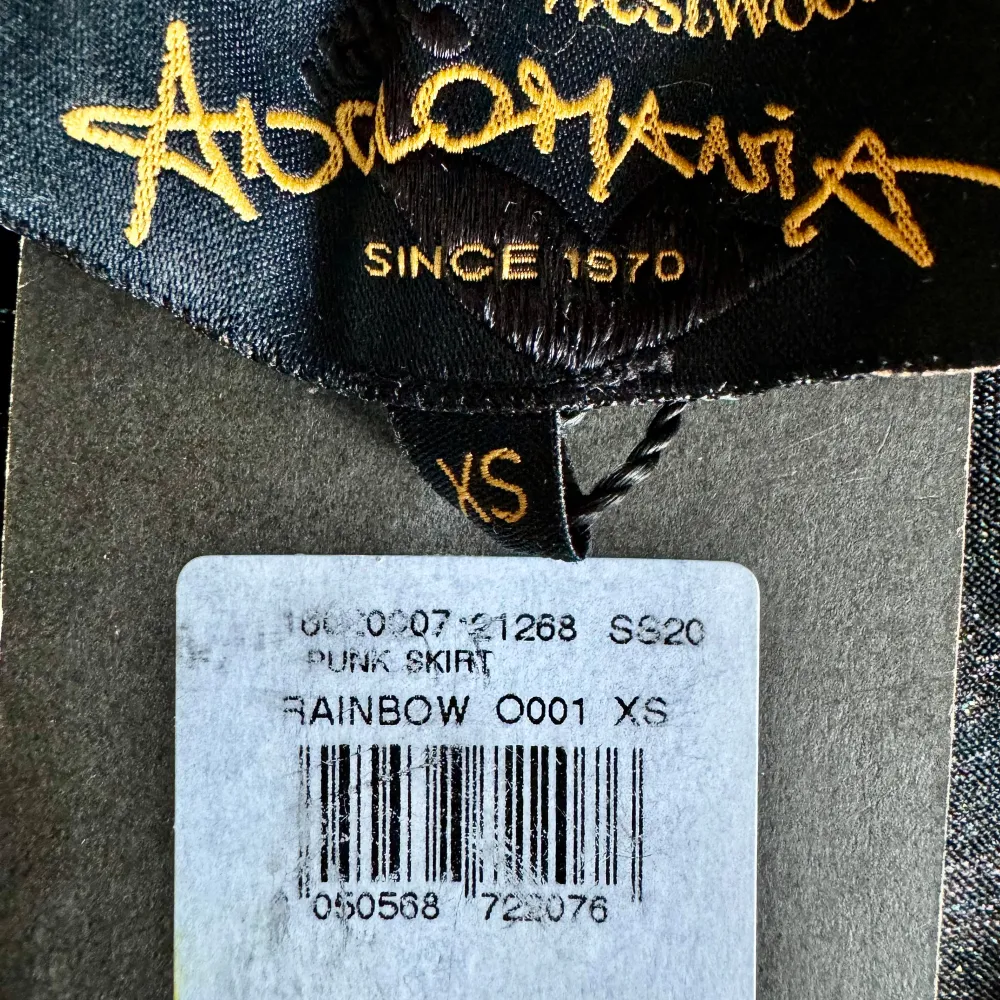 Vivienne Westwood Anglomania PUNK SKIRT asymmetric  Asymmetrisk  Draped, glittering. Super soft and elaatic. RAINBOW 0001 XS New. With tags. Label Size is lower than true size 36/38. Kjolar.