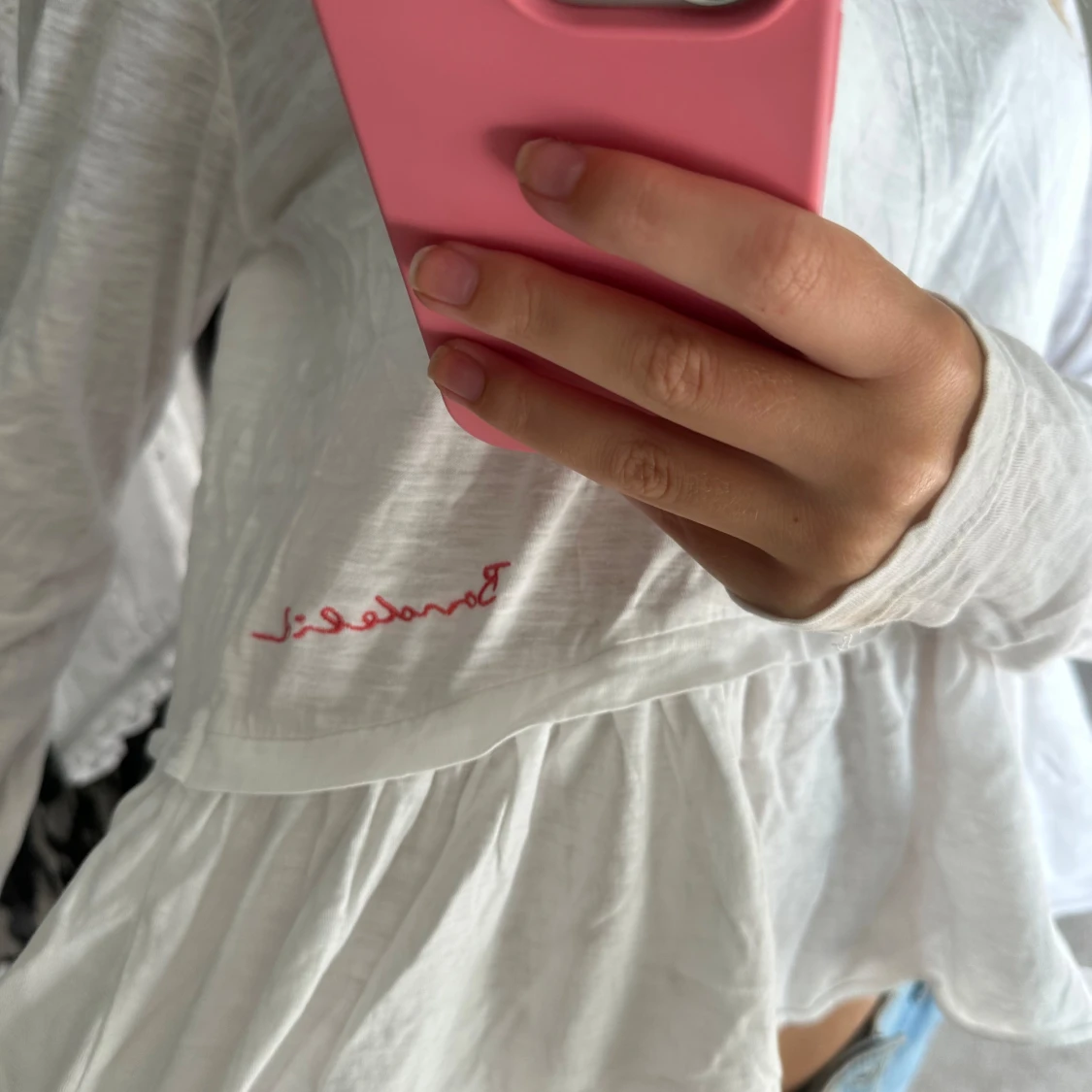 Långärmad volang tröja - 91