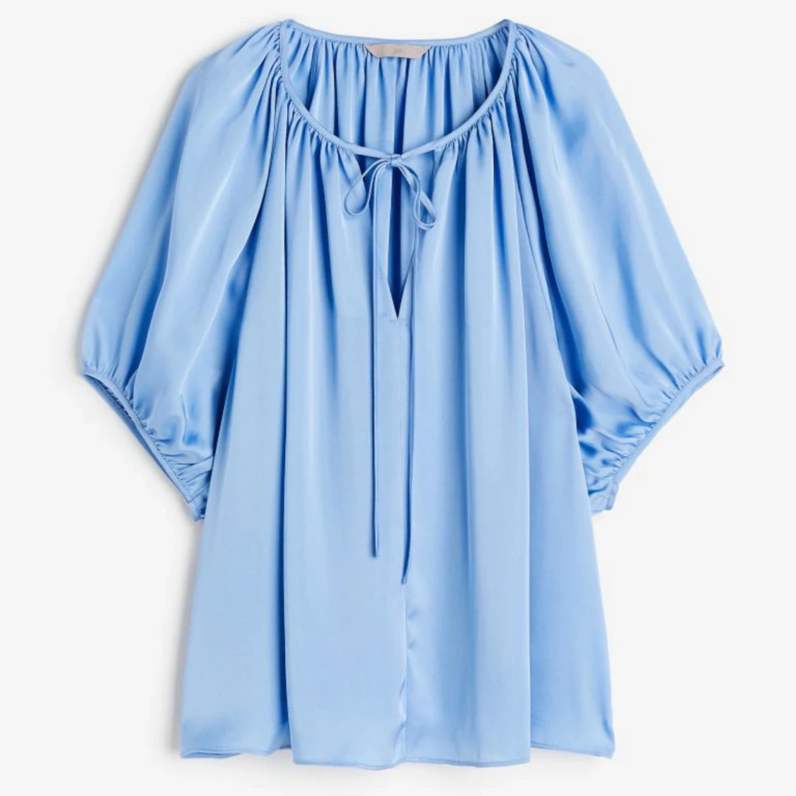 Ljus blå satin blus