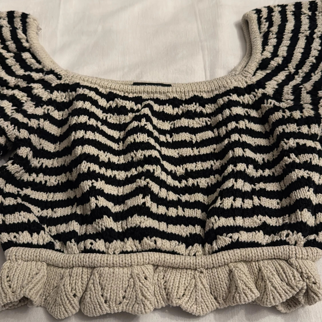 Randig stickad topp - 90