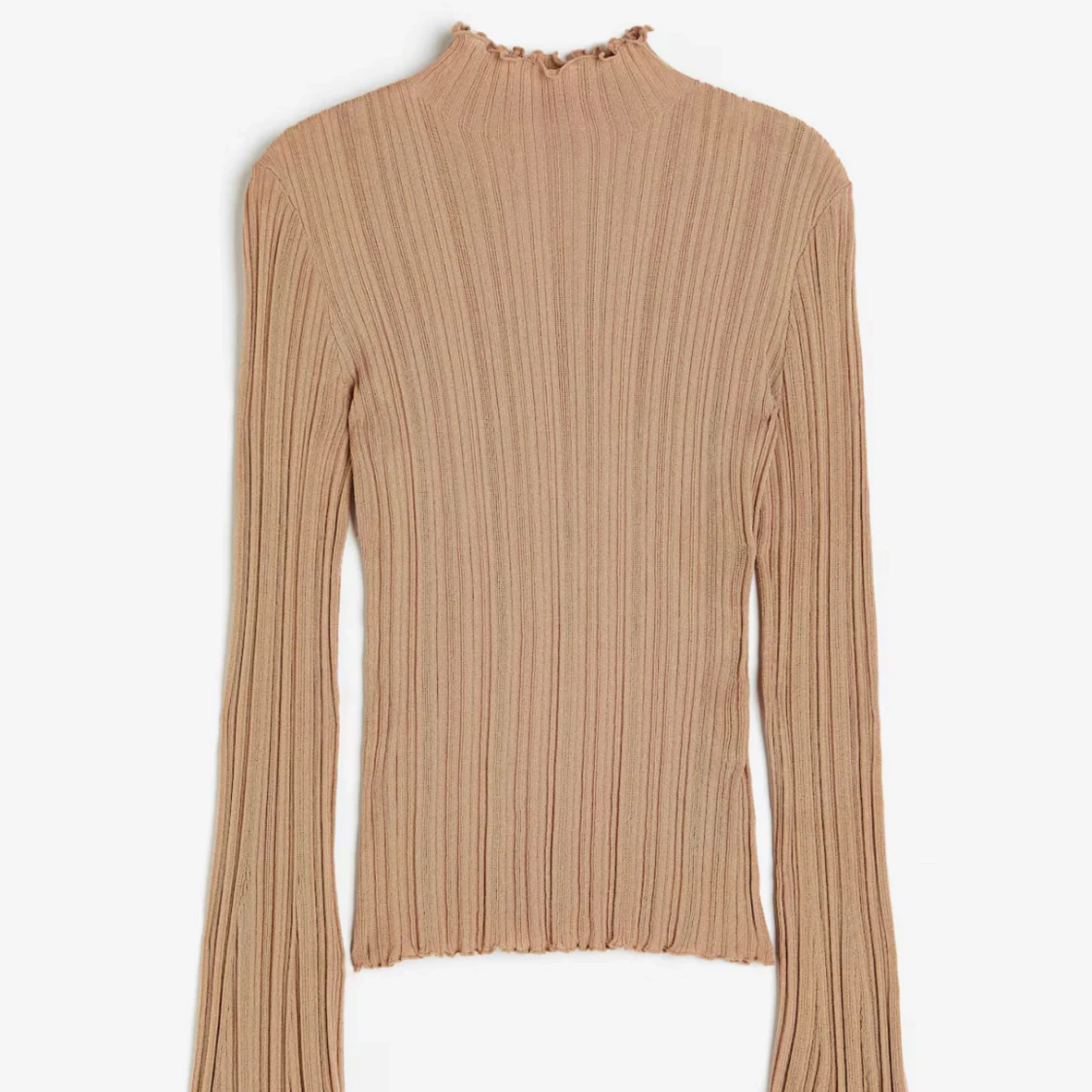 Beige ribbad tröja - 91