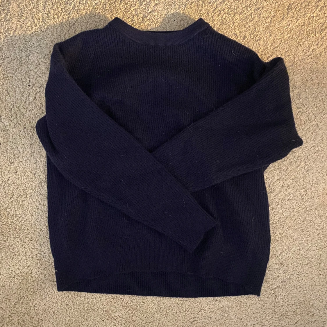 Mörkblå Stickad Tröja - 91