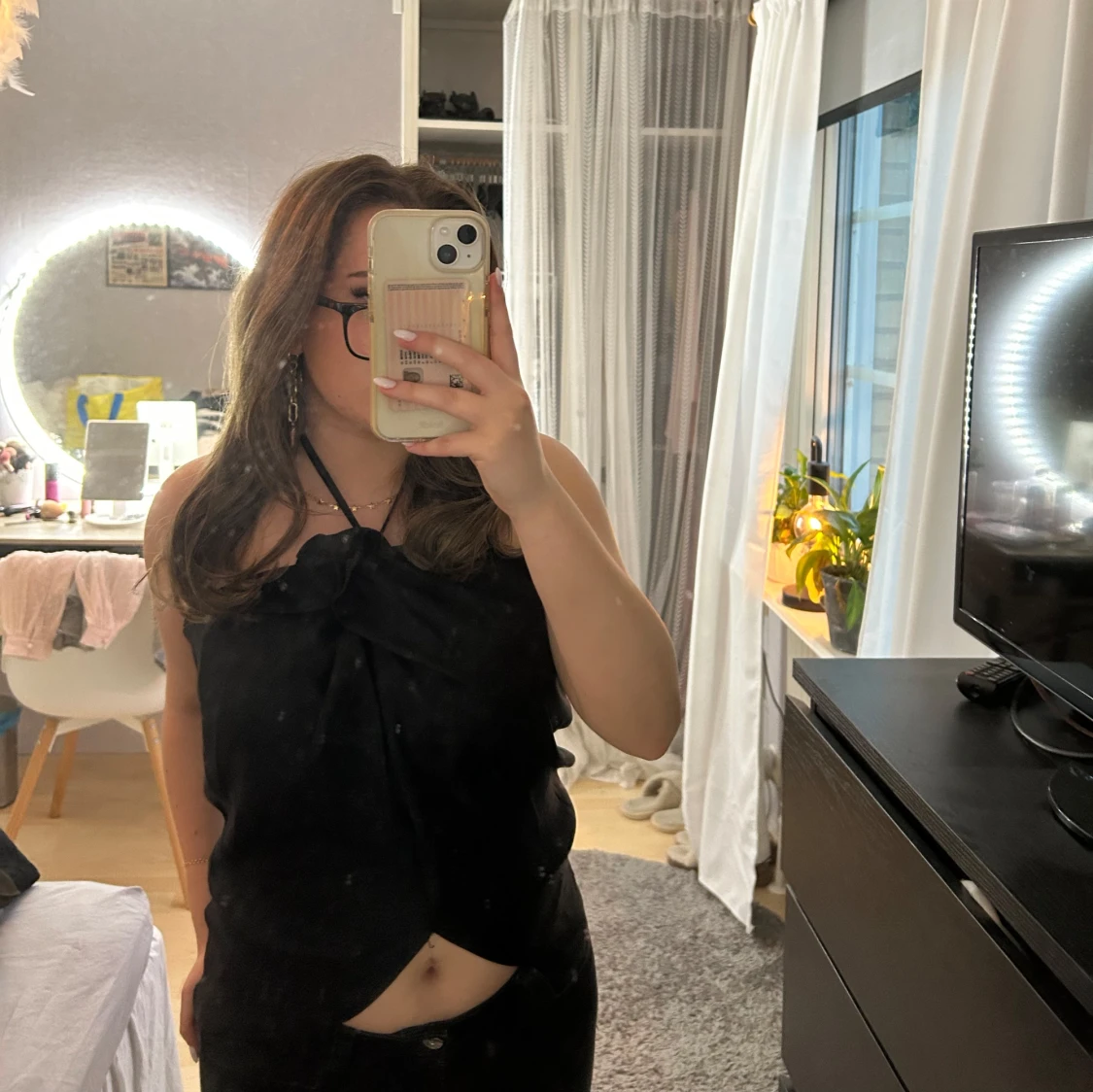 Svart halterneck topp