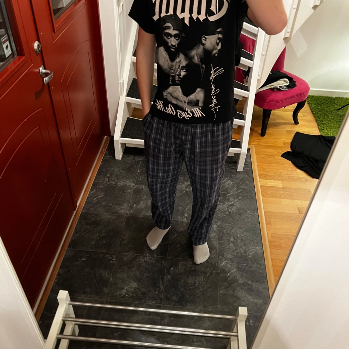 Svart T-shirt med Tupac-tryck från Pull&Bear