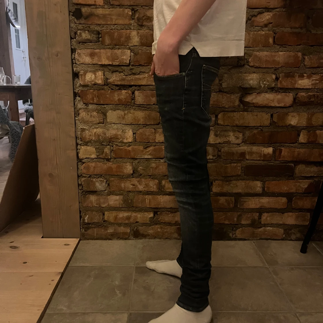 Mörkblå skinny jeans - 90