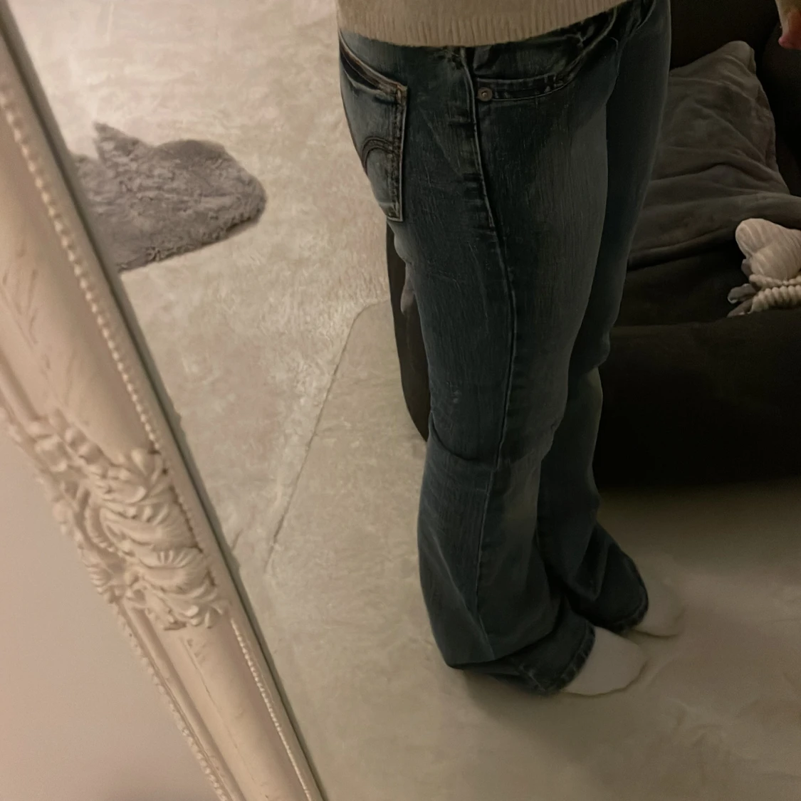 Blå jeans med bootcut - 91