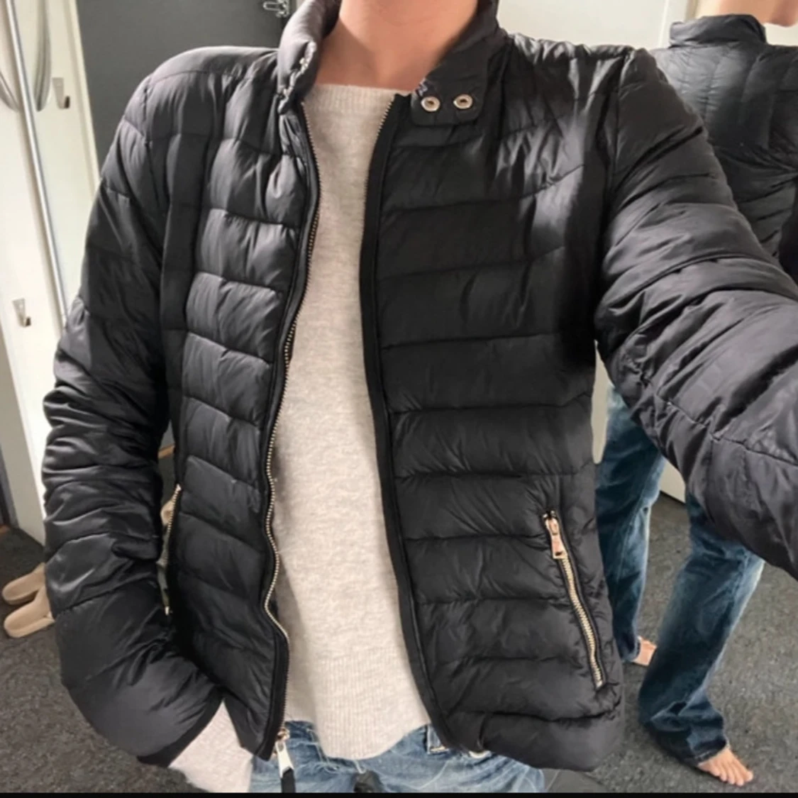 Svart puff jacka - 91