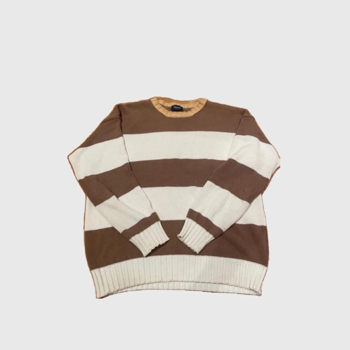 Brun och vit randig tröja från Drumohr