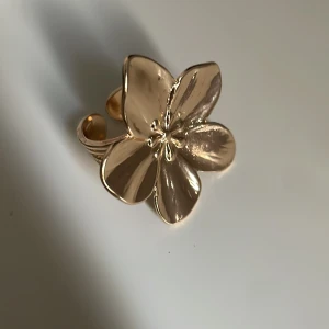 Guld blomring rostfri - Säljer denna söta ringen som inte kommer till användning, båda justerbar och rostfri!❤️