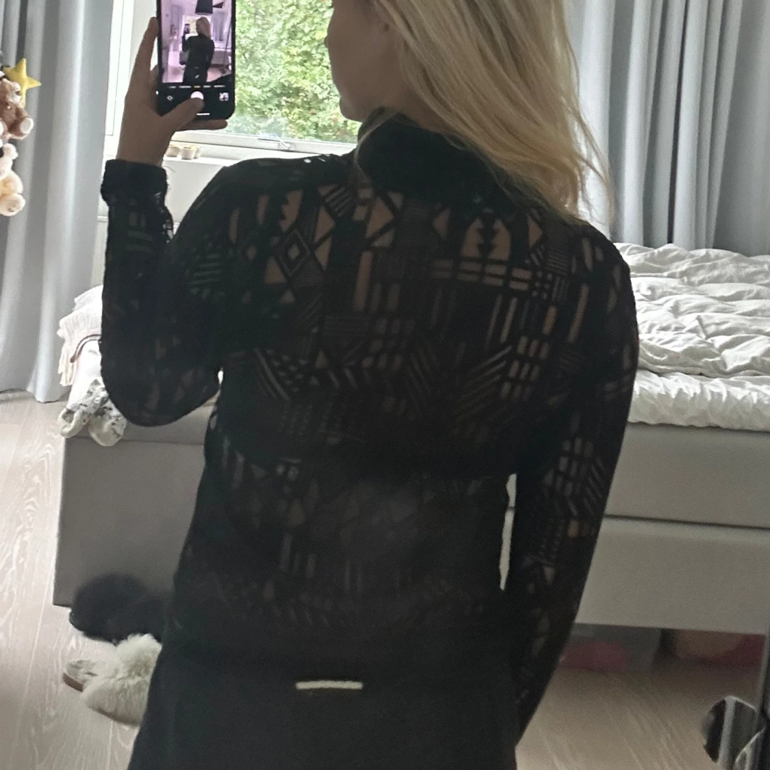 Svart mönstrad topp från Margit Brandt - 90