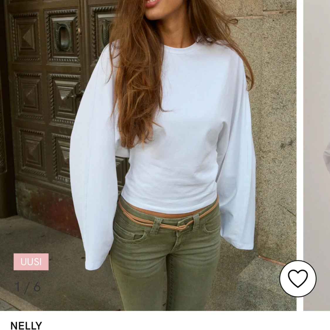 Vit långärmad topp från Nelly