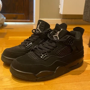 Jordan 4 black cat/41 - Tja, säljer nu mina jordan 4:or då jag inte använt dem på länge och inte kommer till någon nytta. Mycket gott skick på dem, använda fåtal gånger. Endast skorna medföljer, kan lägga med dom i en jordan box vid snabbaffär! Fraktar spårbart via postnord