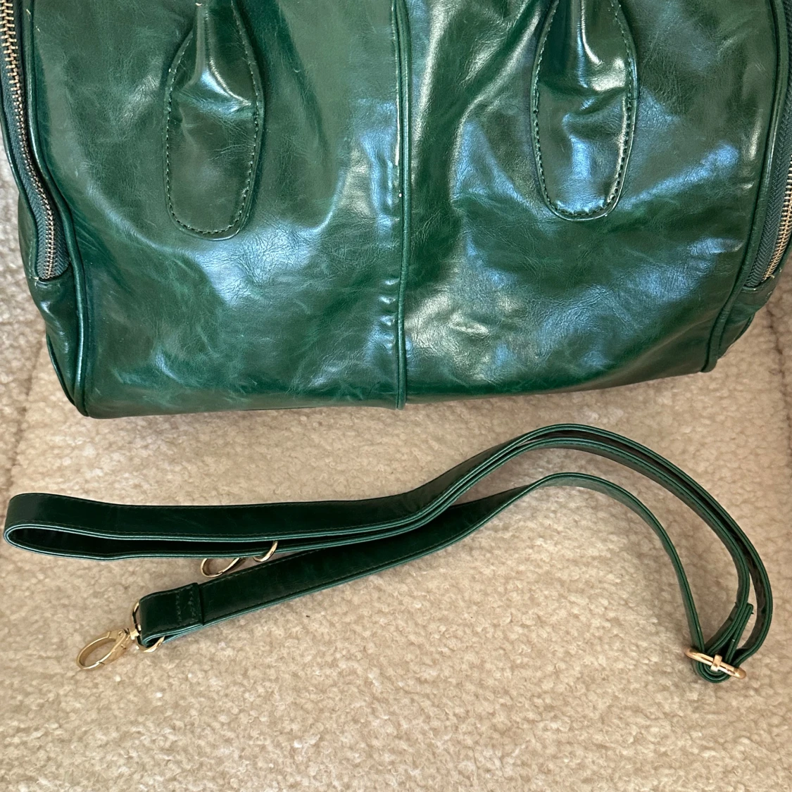 Grön vintage läderhandväska - 92