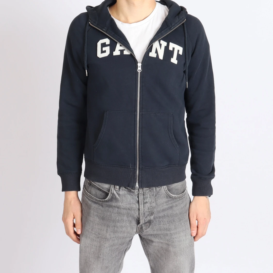 Blå Ziphoodie från GANT