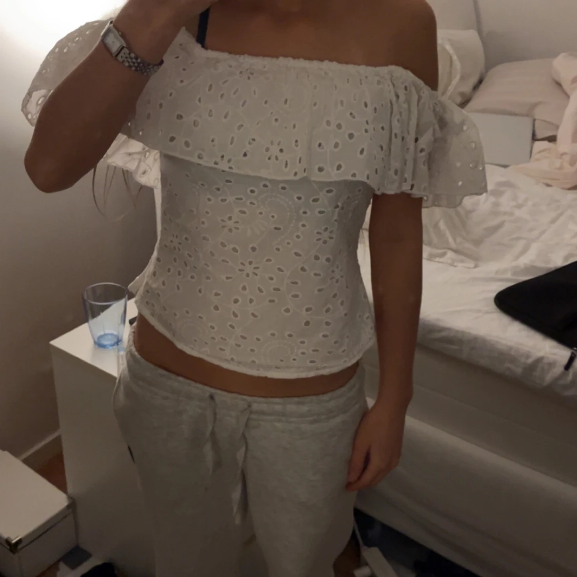 Vit offshoulder topp - 1