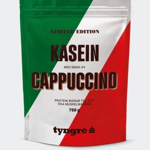 Kasein med smak av Cappuccino - Limited edition kaseinprotein från Tyngre med smak av cappuccino. Förpackningen innehåller ca 750 g, då jag bara testat det en gång och proteinet bidrar till att öka muskelmassan. Perfekt för dig som vill ha ett smakrikt tillskott i din kost. Originalpriset; 279kr 