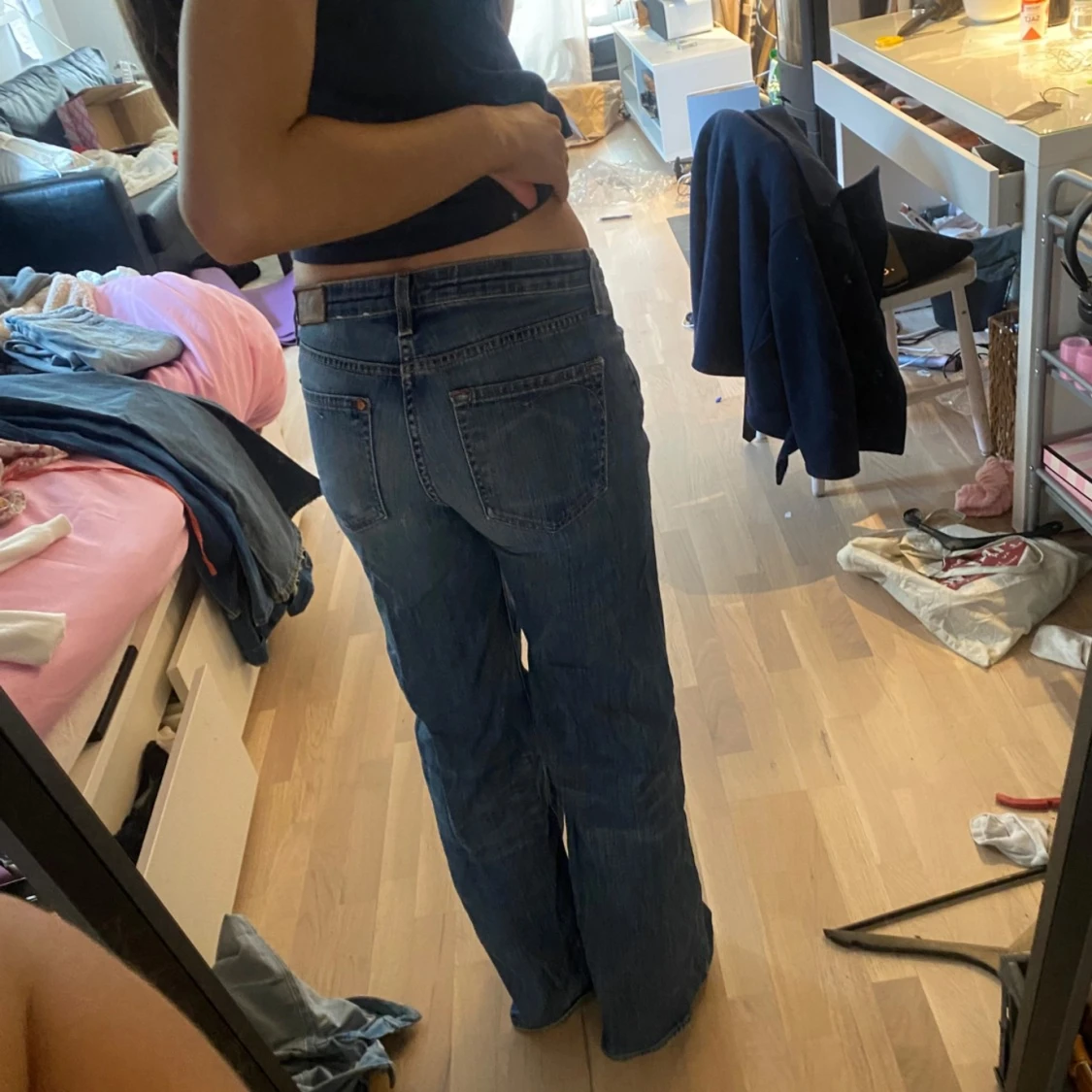 Blå bootcut jeans - 1