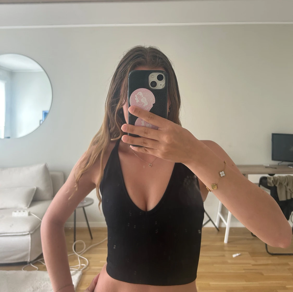 Svart croppad linnetopp Aim'n - 1