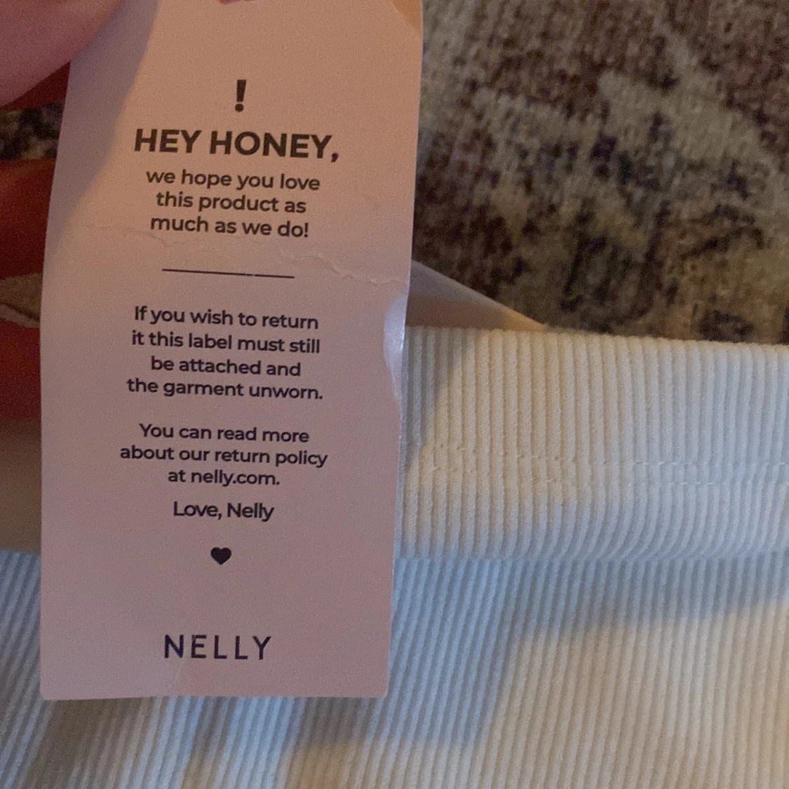 Vit ribbad bandeau topp från Nelly - 2