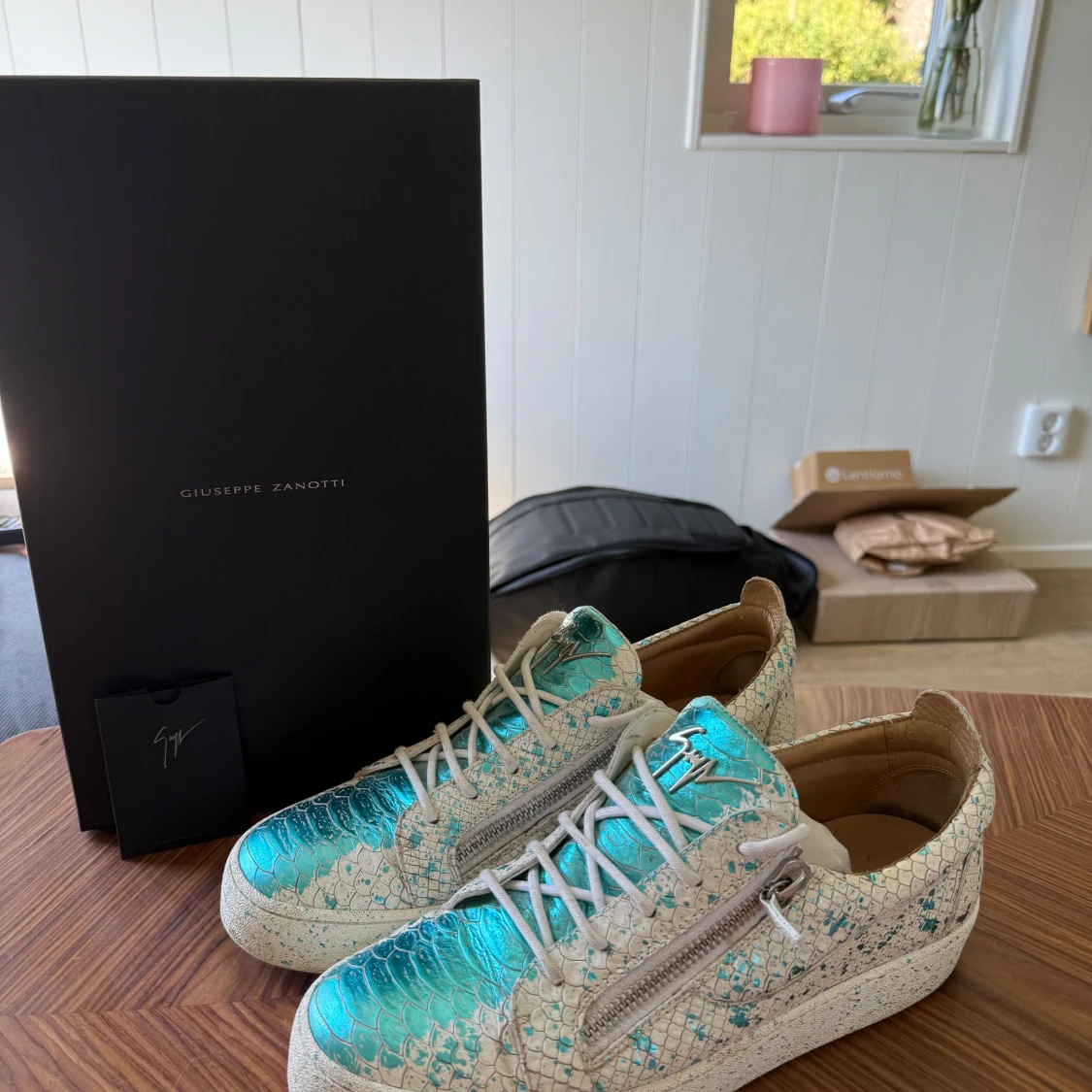 Giuseppe Zanotti turkosa sneakers