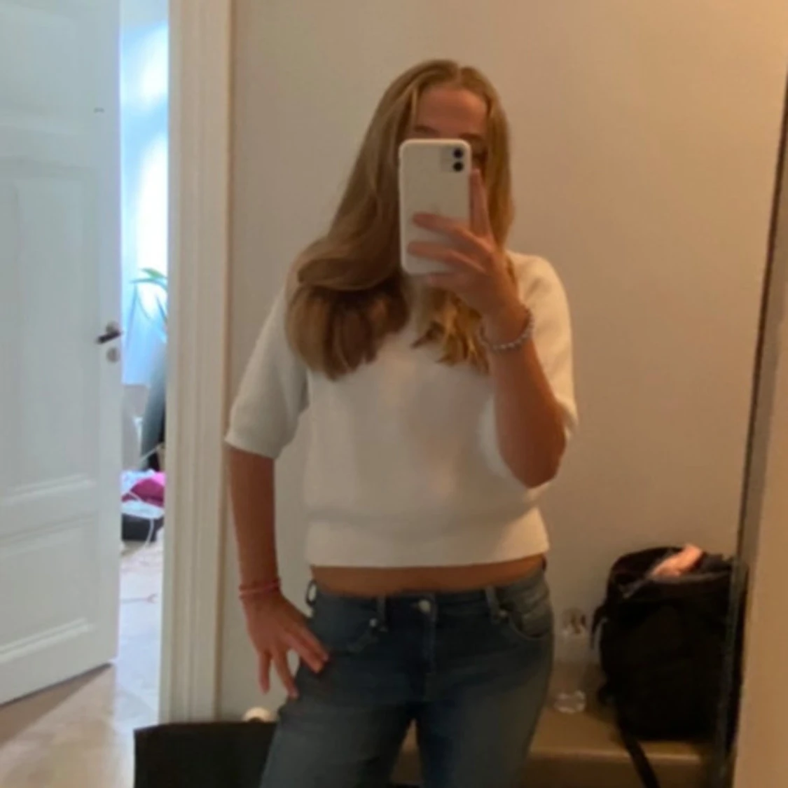 Vit fluffig croppad tröja från Zara - 1