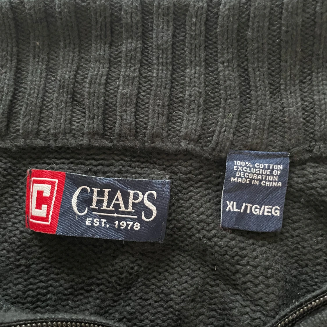 Mörkgrå stickad half zip tröja - 2