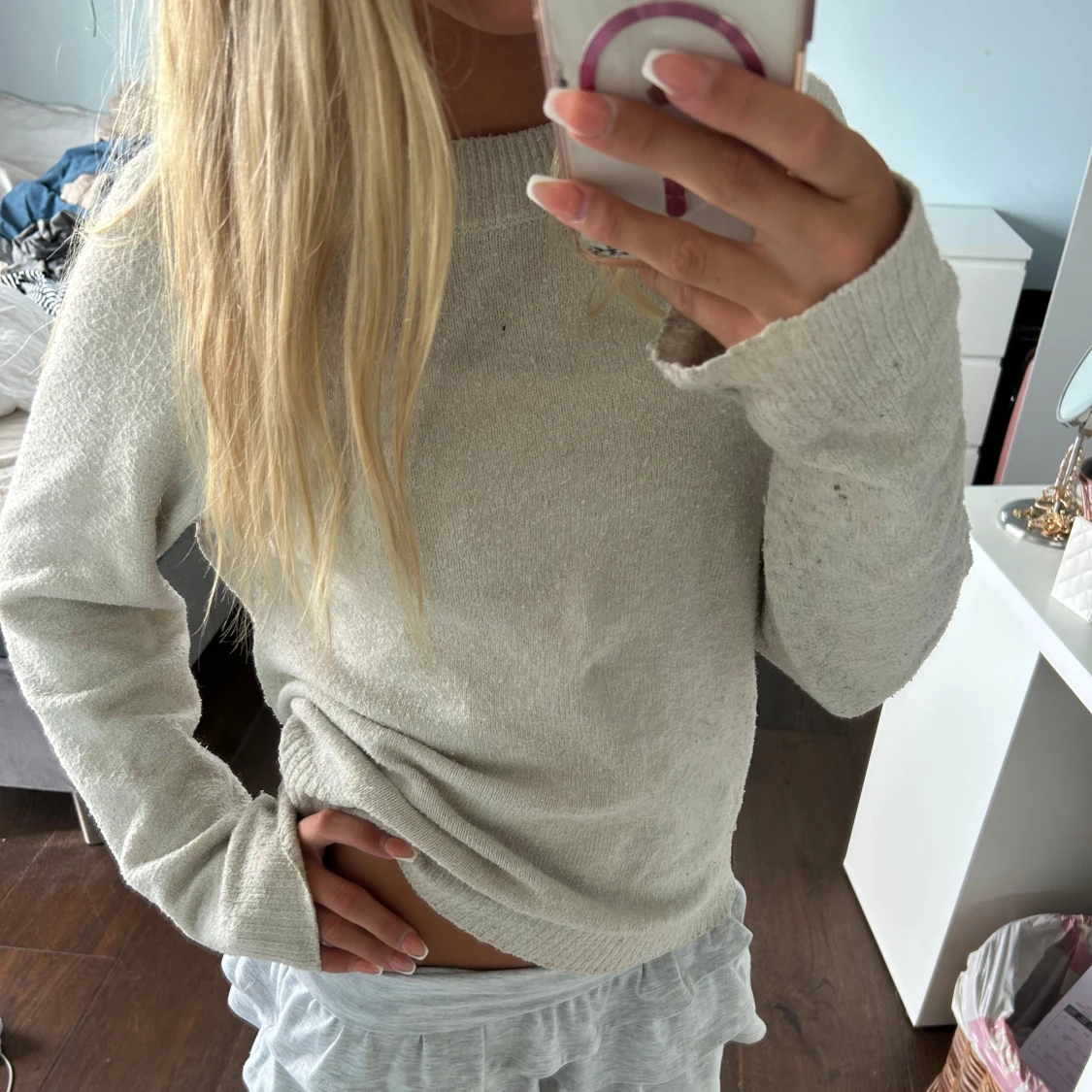 Beige stickad tröja💞