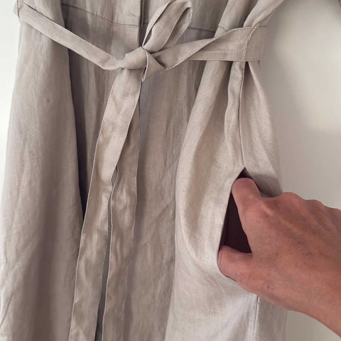 Beige linnéklänning U.S. Polo Assn M - 2