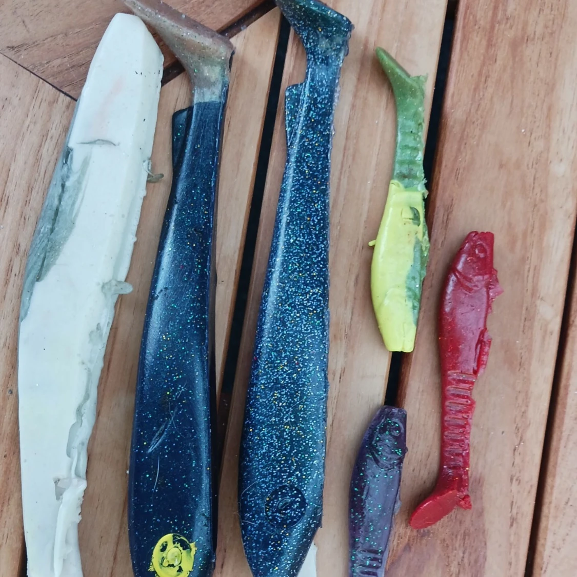 Fiskedrag i mjukplast – set med 6 st - 1