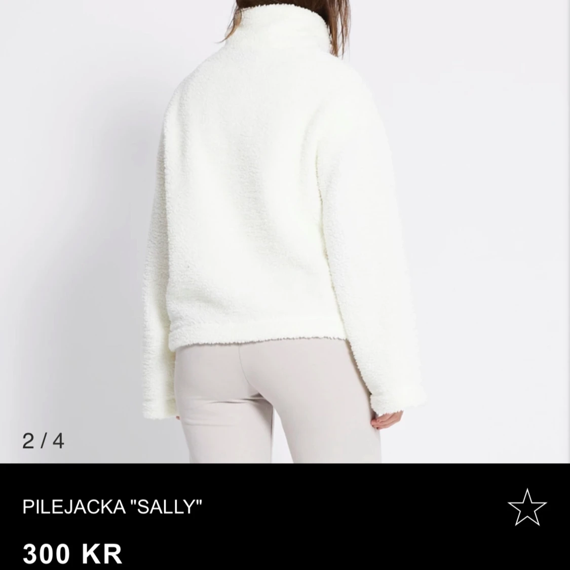 Vit teddyjacka med dragkedja - 1