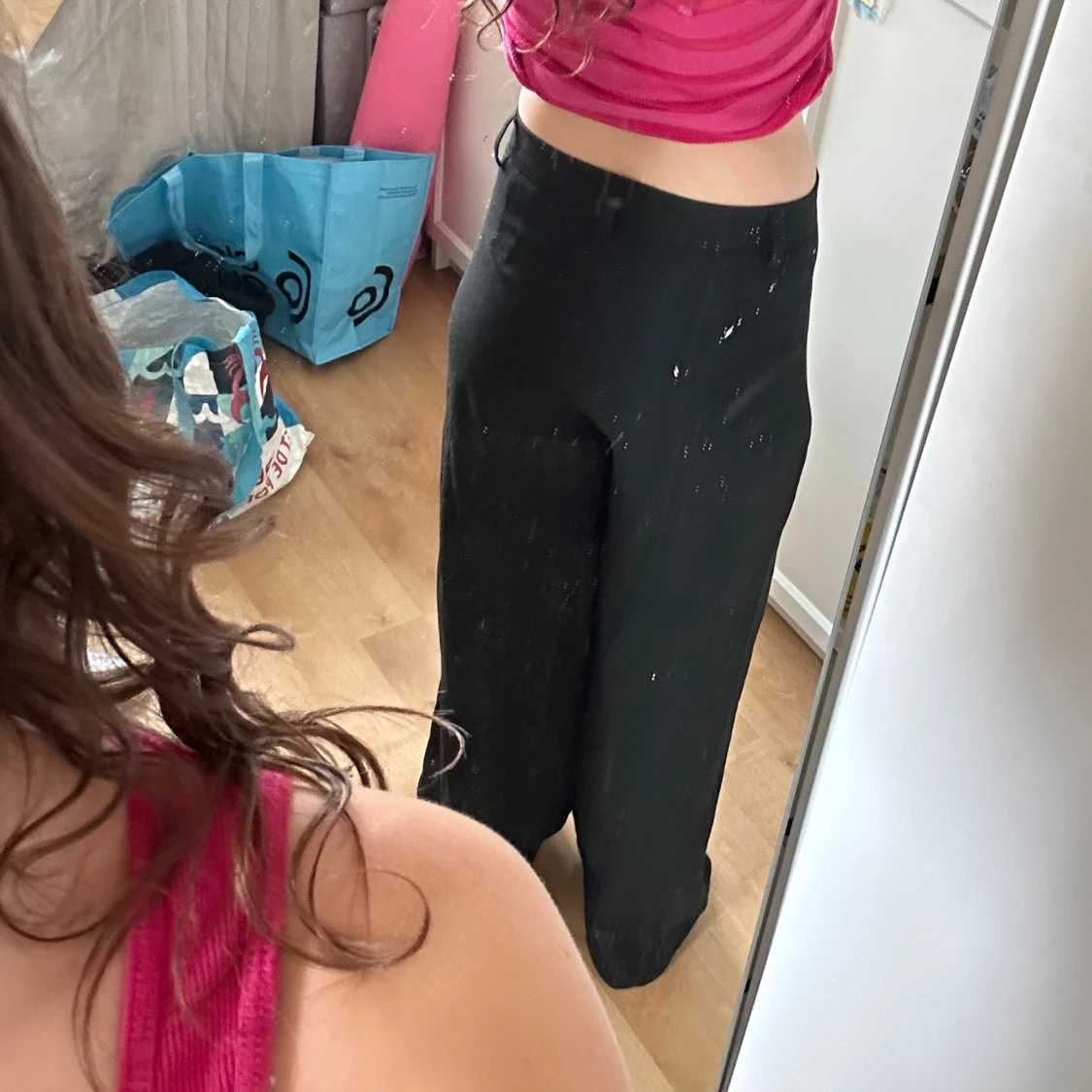 Svarta highwaisted kostymbyxor  - 2