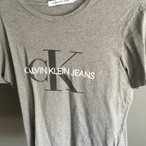 Grå t-shirt från Calvin Klein Jeans - Snygg grå t-shirt från Calvin Klein Jeans med stort CK-tryck framtill. Klassisk rund halsringning och korta ärmar. Tillverkad i mjuk bomull som känns skön mot huden. Perfekt för en clean och stilren look.